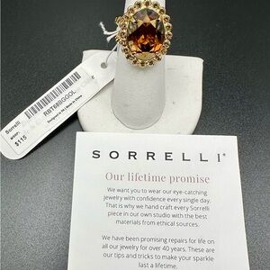 Sorrelli Gold Ring with Rich Brown Crystal